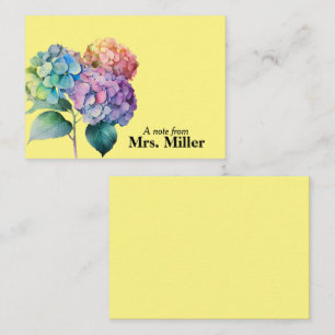 Watercolor Hydrangeas Personalised Note Card