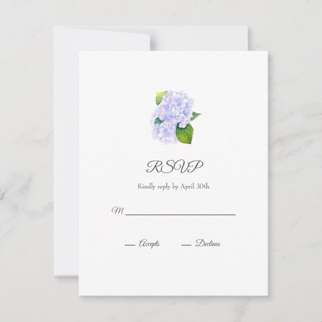  Watercolor Hydrangeas RSVP Card (Front)