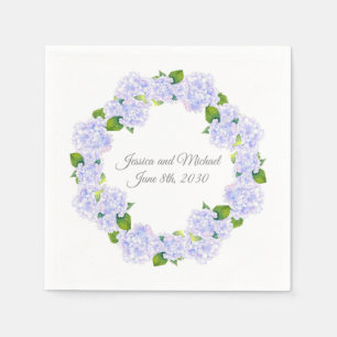 Watercolor Hydrangeas Wreath Napkin