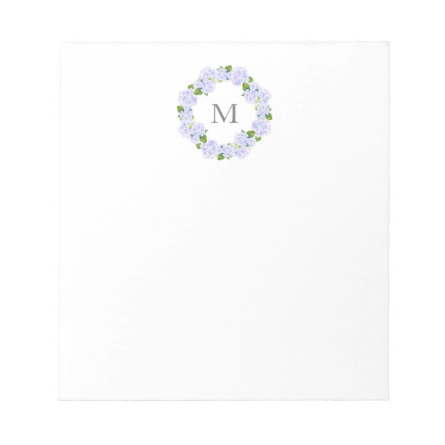 Watercolor Hydrangeas Wreath    Notepad (Front)