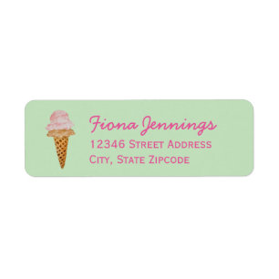 Watercolor Ice Cream Address Labels (mint green)