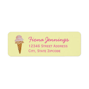 Watercolor Ice Cream Address Labels (yellow)
