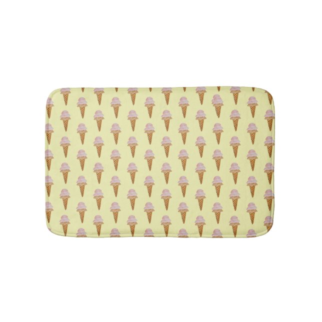 Watercolor Ice Cream Bath Mat (yellow) (Front)