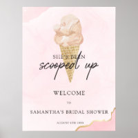 Watercolor Ice Cream Bridal Shower Welcome Sign
