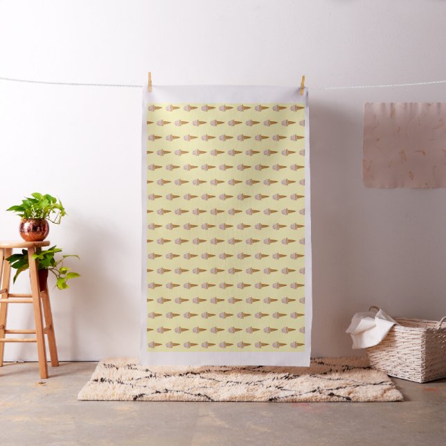 Watercolor Ice Cream Fabric (yellow) (In Situ)