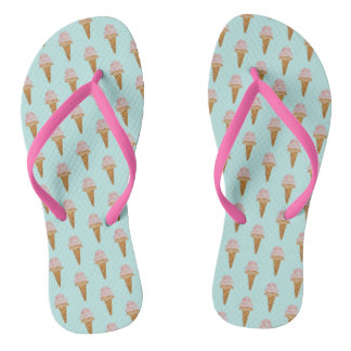 Watercolor Ice Cream Flip Flops (turquoise)