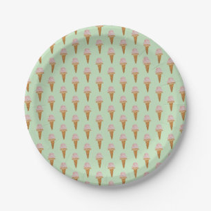 Watercolor Ice Cream Paper Plate (mint green)