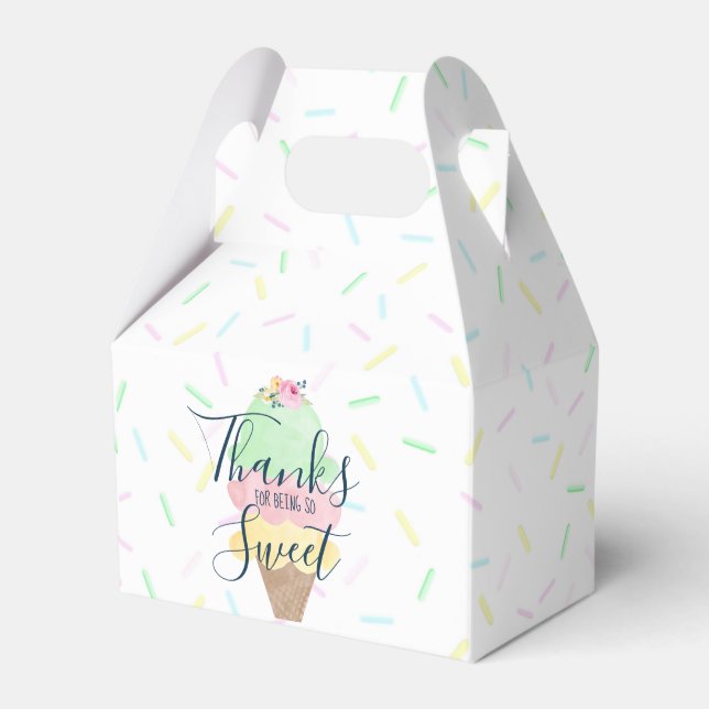 Watercolor Ice Cream Shower  Favour Box (Front Side)