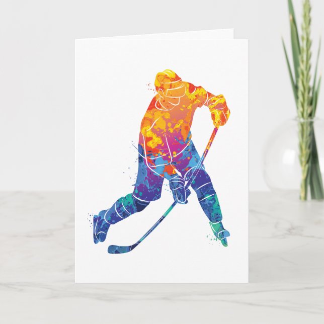 Watercolor Ice Hockey Card (Front)