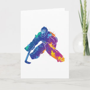 Watercolor Ice Hockey Goalie Card