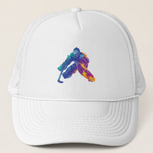 Watercolor Ice Hockey Goalie Trucker Hat