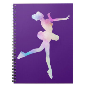 Watercolor Ice Skating Girl  Notebook