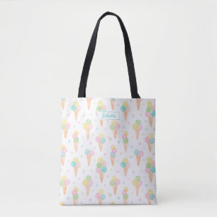 Watercolor Icecream cones in pastel colors Tote Bag