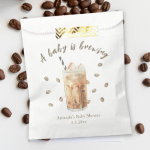 Watercolor Iced Coffee Brewing Baby shower Favour Bags