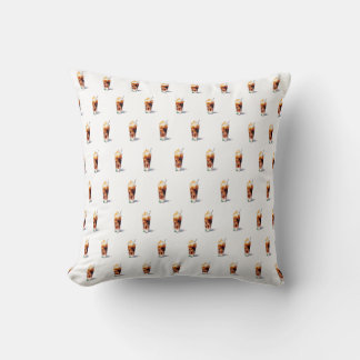 Watercolor Iced Coffee with Cream Cocktail Drink Cushion