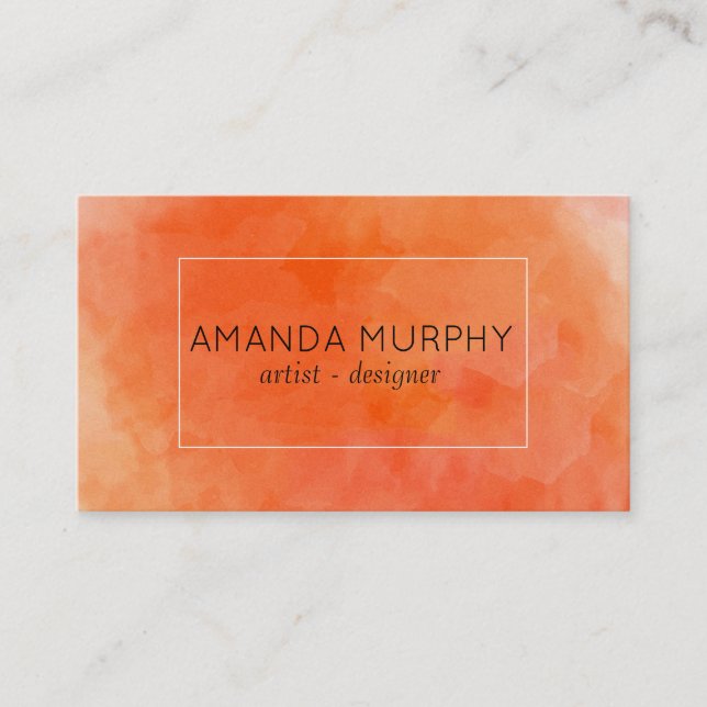 Watercolor II (orange) Business Card (Front)