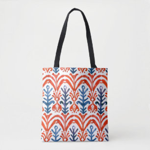 Watercolor Ikat seamless pattern. Decorative flora Tote Bag