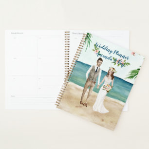 Watercolor Illustrated Beach Wedding Planner