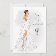 Watercolor Illustrated Bridesmaid Proposal card