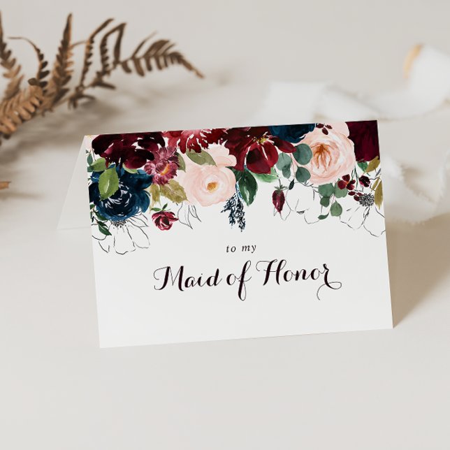 Watercolor Illustrated Fall Bridal Party Thank You Card (Creator Uploaded)