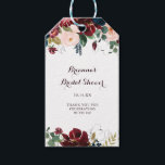 Watercolor Illustrated Fall Floral Bridal Shower Gift Tags<br><div class="desc">These watercolor illustrated fall floral bridal shower gift tags are perfect for a simple wedding shower. The design features artistic hand-painted watercolor navy blue,  burgundy,  red,  blush roses and peonies with elegant green leaves,  inspiring the colourful idyllic autumn beauty.</div>
