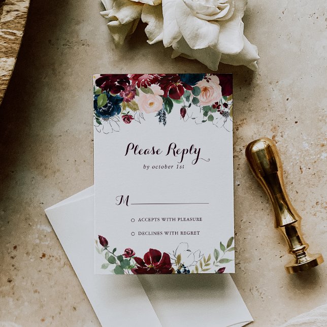 Watercolor Illustrated Fall Floral RSVP (Creator Uploaded)