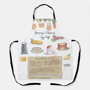 Watercolor Illustrated Recipe Heirloom Apron