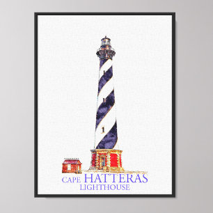 Watercolor Illustration Cape Hatteras Lighthouse Photo Print