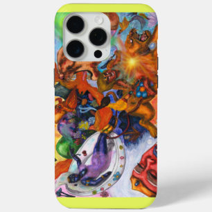 Watercolor Illustration Eros rides Lioness Goddess iPhone 15 Pro Max Case