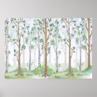 Watercolor illustration-Fairy forest. Children's i