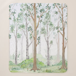 Watercolor illustration-Fairy forest. Children's i Sherpa Blanket