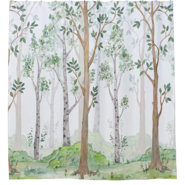 Watercolor illustration-Fairy forest. Children's i Shower Curtain (Front)