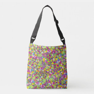 Watercolor Illustration, Flip Flop Pattern Crossbody Bag