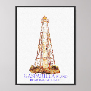 Watercolor Illustration Gasparilla Island Light Photo Print