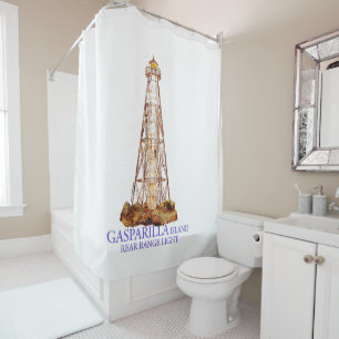 Watercolor Illustration Gasparilla Island Light Shower Curtain
