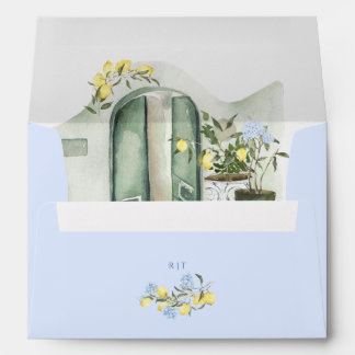 Watercolor Illustration Mediterranean Wedding Envelope