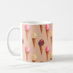 Watercolor illustration of ice cream. Seamless pat Coffee Mug