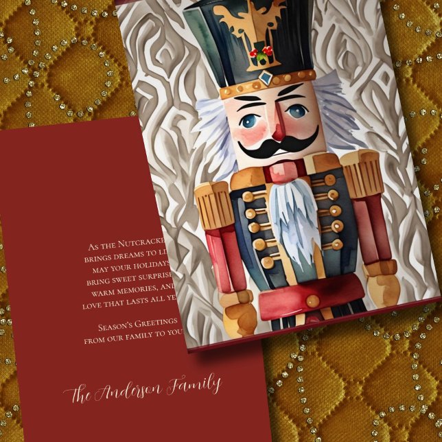 Watercolor Illustration of Nutcracker Christmas Holiday Card (Creator Uploaded)