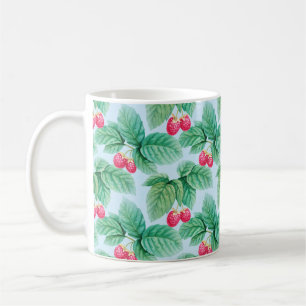 Watercolor illustration of raspberries. Seamless p Coffee Mug
