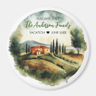 Watercolor Illustration of Tuscany Italy Magnet