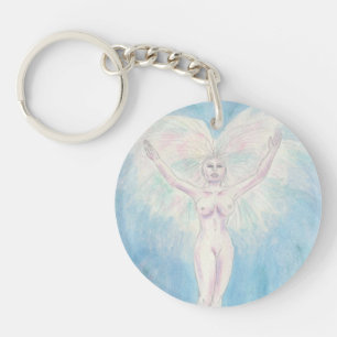 Watercolor Illustration Painting Goddess Rising Ma Key Ring