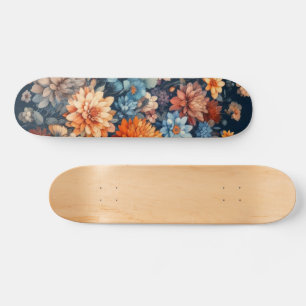 Watercolor Illustration rustic vintage elegant Skateboard