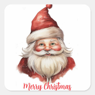 Watercolor illustration Santa Claus Square Sticker