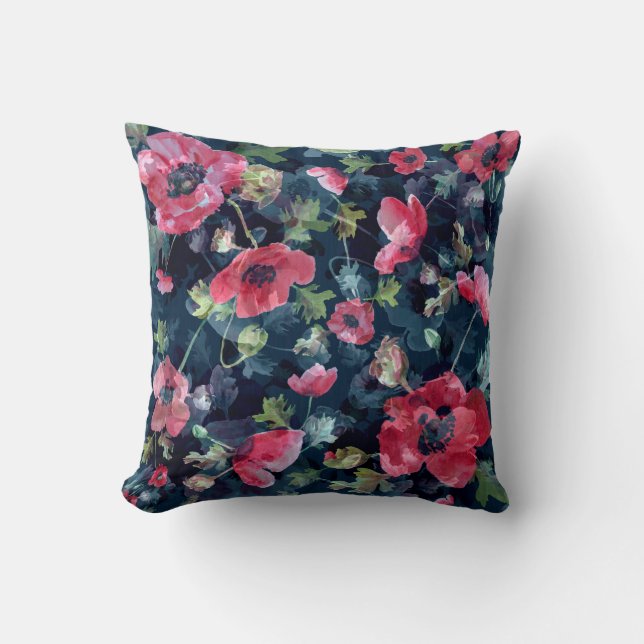 Watercolor illustration. Seamless pattern. Bouquet Cushion (Front)