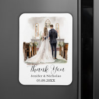 Watercolor Illustration Wedding Thank You Card