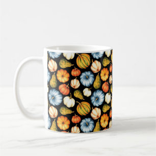 Watercolor illustration with pumpkins. Seamless wa Coffee Mug