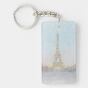 Watercolor   Image of Eiffel Towe Key Ring