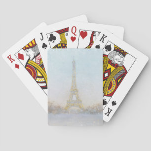 Watercolor Image of Eiffel Towe Playing Cards