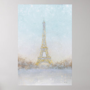 Watercolor   Image of Eiffel Towe Poster