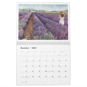 Watercolor Images of YL Lavender & More Calendar